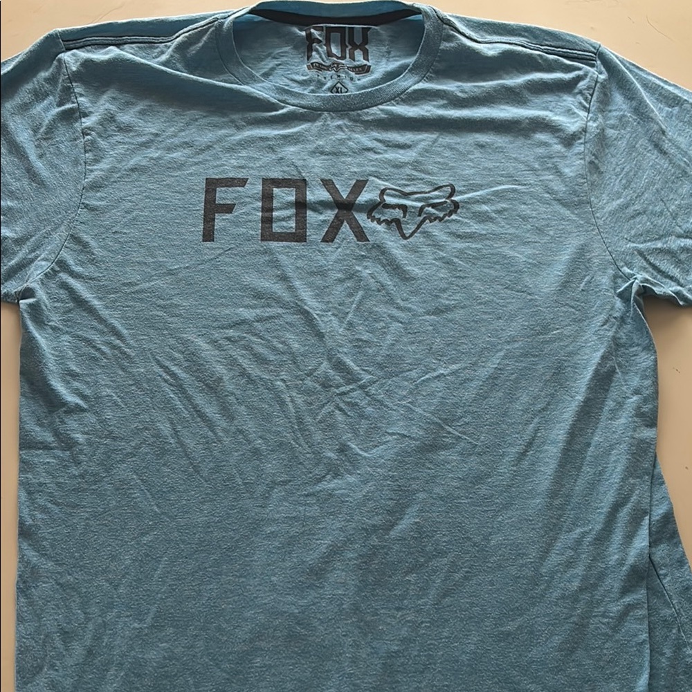Fox Blue Short Sleeve Tee with Bold Logo